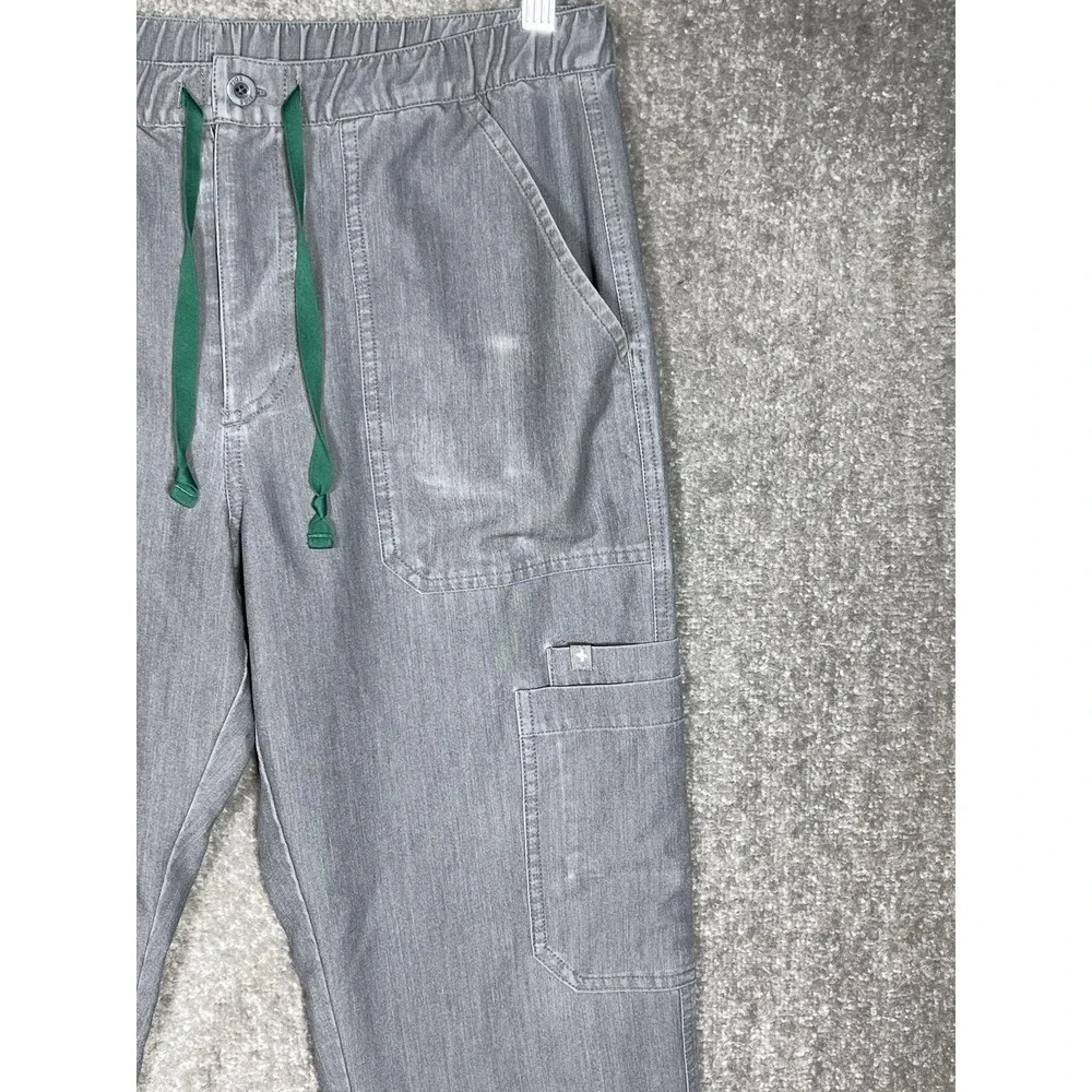 FIGS Cairo Cargo Scrub‎ Pants Mens Size Medium Graphite Gray Drawstring Pockets